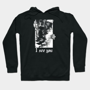 I see you, grunge style, acid art, skeleton Hoodie